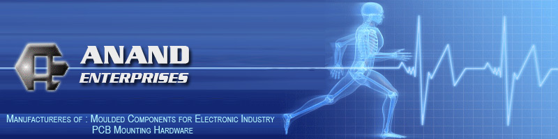 Electronic Components, Round Spacers, Round Bushes, Washers, Transistor Bush, Transistor Pad, 3 Pin Regulator IC Base, Trimpot Bush, Led Holder For PCB Mounting, Panel Mounting Clamps, Base Legs,Insulating Bushes For Transformers, Square Spacers, Hex Spacers, Hex Spacers Moulded with Inserts, Through Hole Spacers, Knob For Philips Pot, Moulded Components For Electronic Industry 