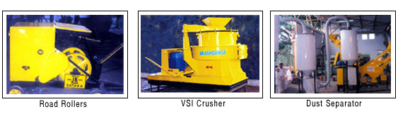 Road Roller, vsi crusher, Dust Collector