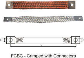 TINNED COPPER FLEXIBLE BRAIDS CRIMPED WITH CONNECTORS / TERMINALS